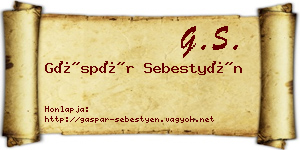 Gáspár Sebestyén névjegykártya