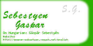sebestyen gaspar business card
